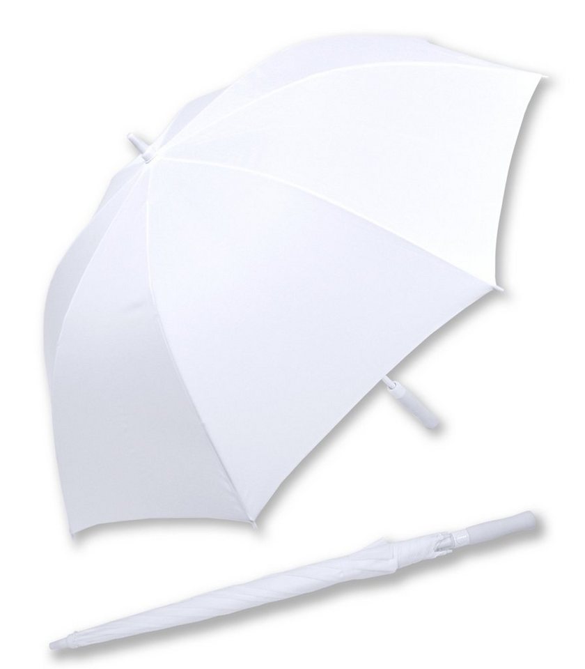 iX-brella Stockregenschirm XXL Brautschirm Hochzeit Automatik - All In White, einzigartig von iX-brella