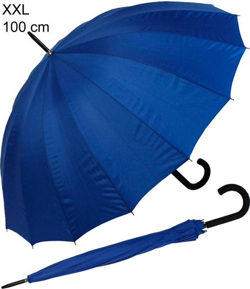 iX-brella Stockregenschirm mit 16-teiligem Dach und Auf-Automatik, mit Fiberglas-Stahl-Gestell, in vielen Farben von iX-brella