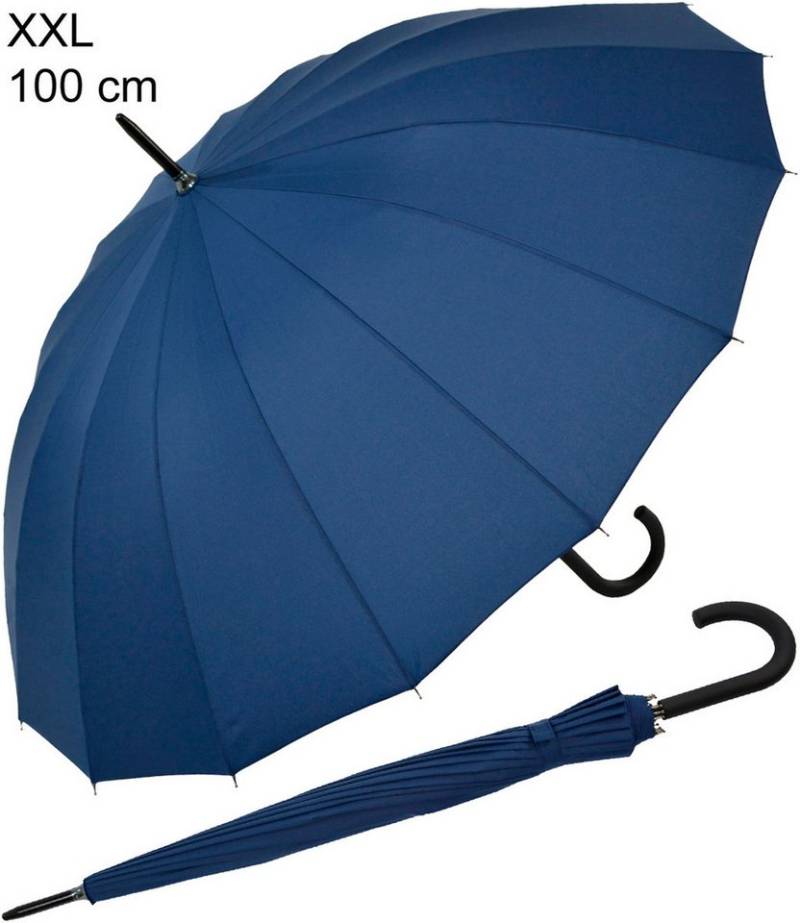 iX-brella Stockregenschirm mit 16-teiligem Dach und Auf-Automatik, mit Fiberglas-Stahl-Gestell, in vielen Farben von iX-brella