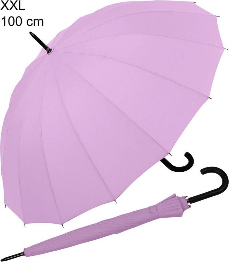 iX-brella Stockregenschirm mit 16-teiligem Dach und Auf-Automatik, mit Fiberglas-Stahl-Gestell, in vielen Farben von iX-brella