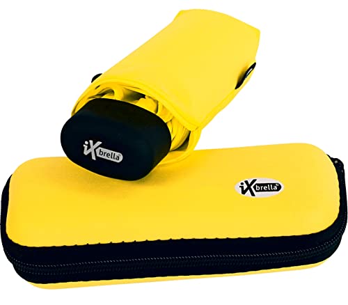iX-brella Super-Mini-Taschenschirm - winziger Regenschirm im Etui - gelb von iX-brella