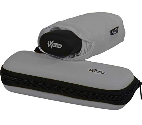 iX-brella Super-Mini-Taschenschirm - winziger Regenschirm im Etui - grau von iX-brella