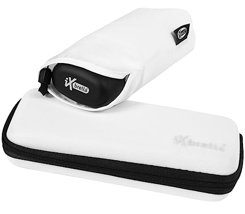 iX-brella Super-Mini-Taschenschirm - winziger Regenschirm im Etui - weiß von iX-brella