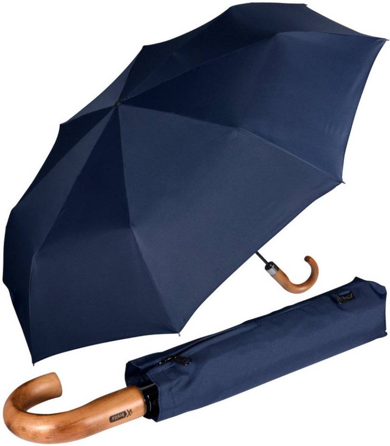 iX-brella Taschenregenschirm Automatik XXL Herrenschirm 121cm - mit Holzgriff, sehr groß, mit Rundhakengriff und Auf-Zu-Automatik von iX-brella
