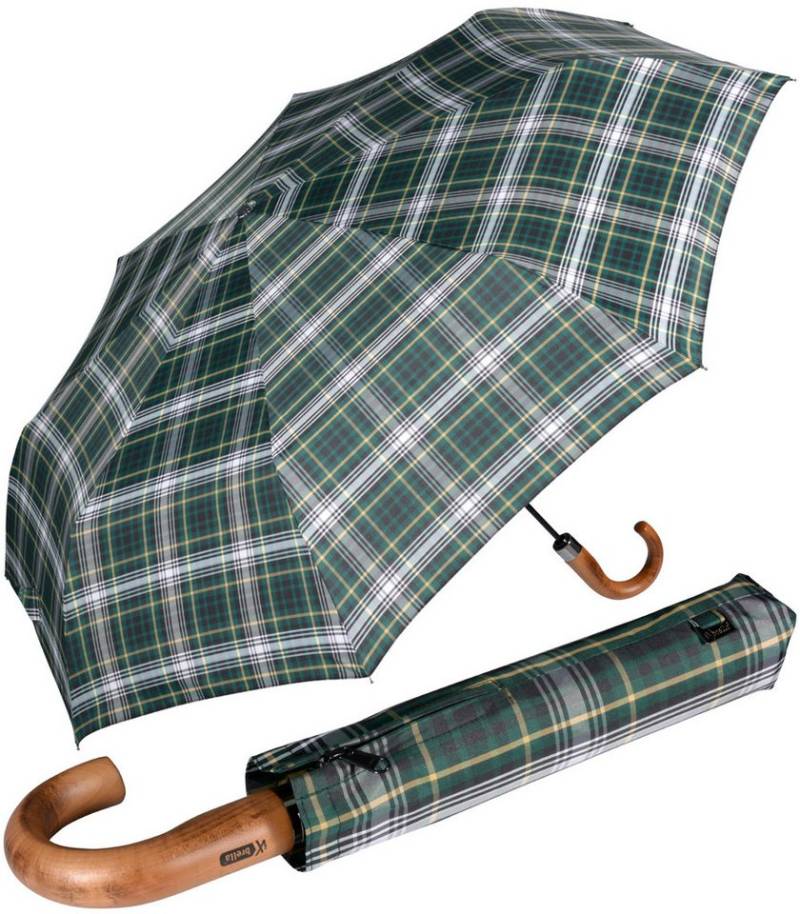 iX-brella Taschenregenschirm Automatik XXL Herrenschirm 121cm - mit Holzgriff, sehr groß, mit Rundhakengriff und Auf-Zu-Automatik von iX-brella