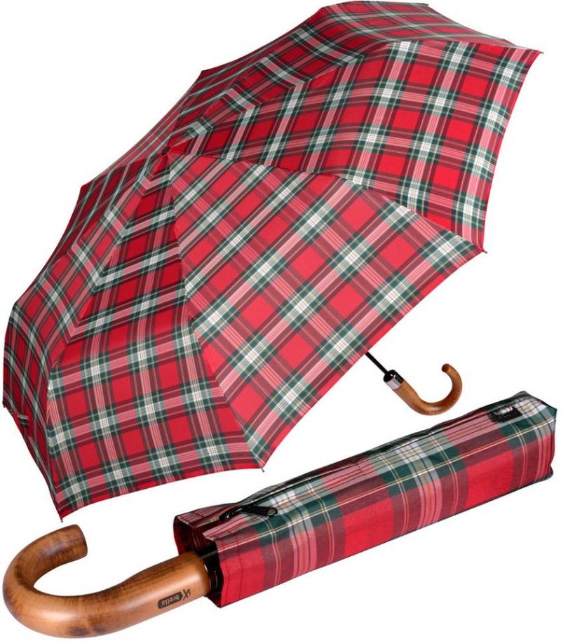 iX-brella Taschenregenschirm Automatik XXL Herrenschirm 121cm - mit Holzgriff, sehr groß, mit Rundhakengriff und Auf-Zu-Automatik von iX-brella