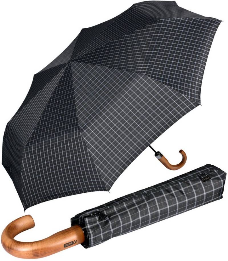 iX-brella Taschenregenschirm Automatik XXL Herrenschirm 121cm - mit Holzgriff, sehr groß, mit Rundhakengriff und Auf-Zu-Automatik von iX-brella