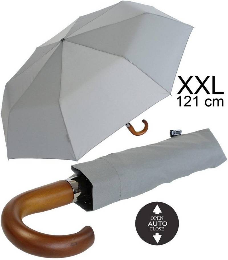 iX-brella Taschenregenschirm Automatik XXL Herrenschirm 121cm - mit Holzgriff, riesig von iX-brella
