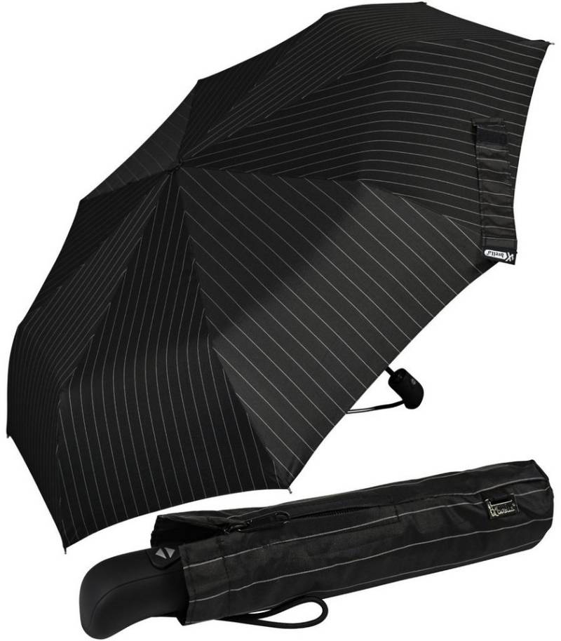 iX-brella Taschenregenschirm First Class Design - mit Auf-Zu-Automatik, mit Nadelstreifen oder klassischem Karo-Muster von iX-brella