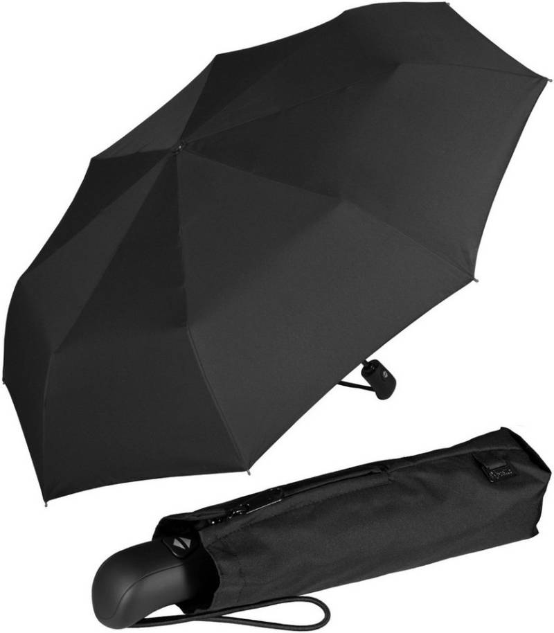 iX-brella Taschenregenschirm First Class - mit Auf-Zu-Automatik, mit schwarzem Griff - full black edition von iX-brella