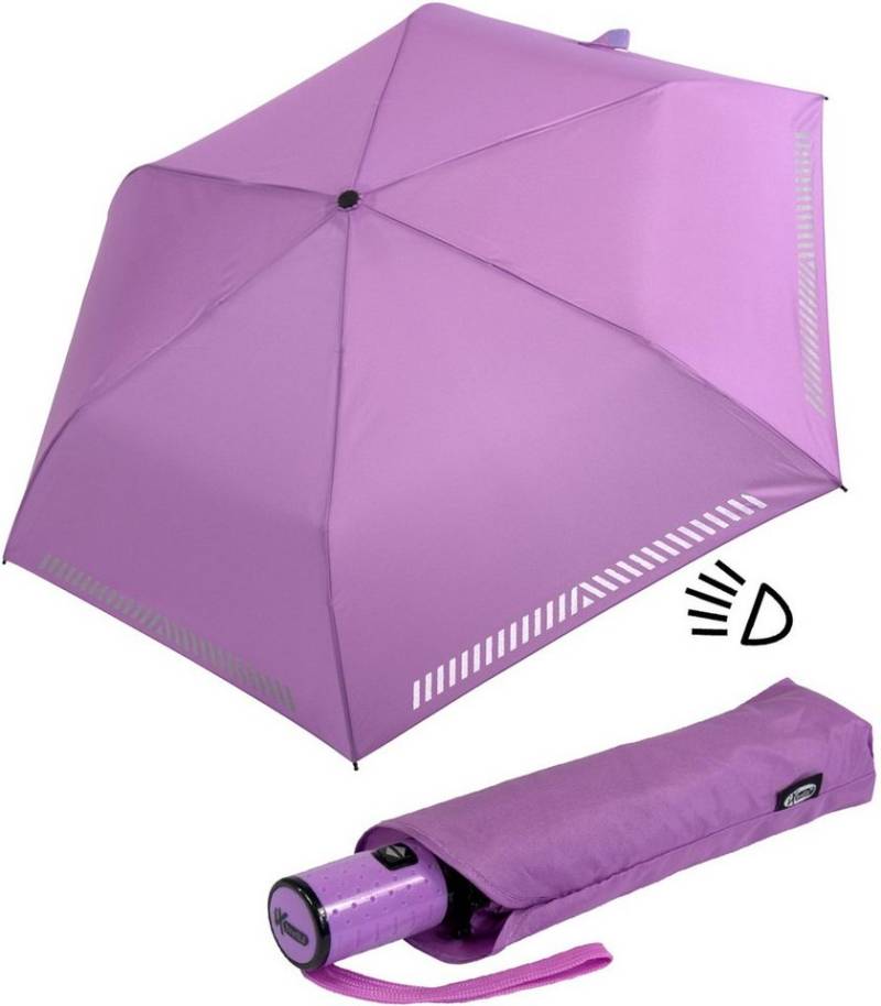 iX-brella Taschenregenschirm Safety Reflex mit Reflektoren und Auf-Zu-Automatik, kräftige Farben mit reflektierenden Streifen von iX-brella