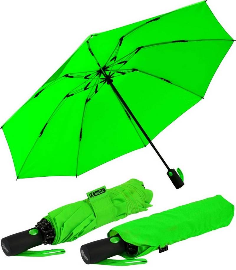 iX-brella Taschenregenschirm Reverse umgekehrt öffnender Fiberglas-Automatikschirm, mit bunten stabilen Speichen von iX-brella