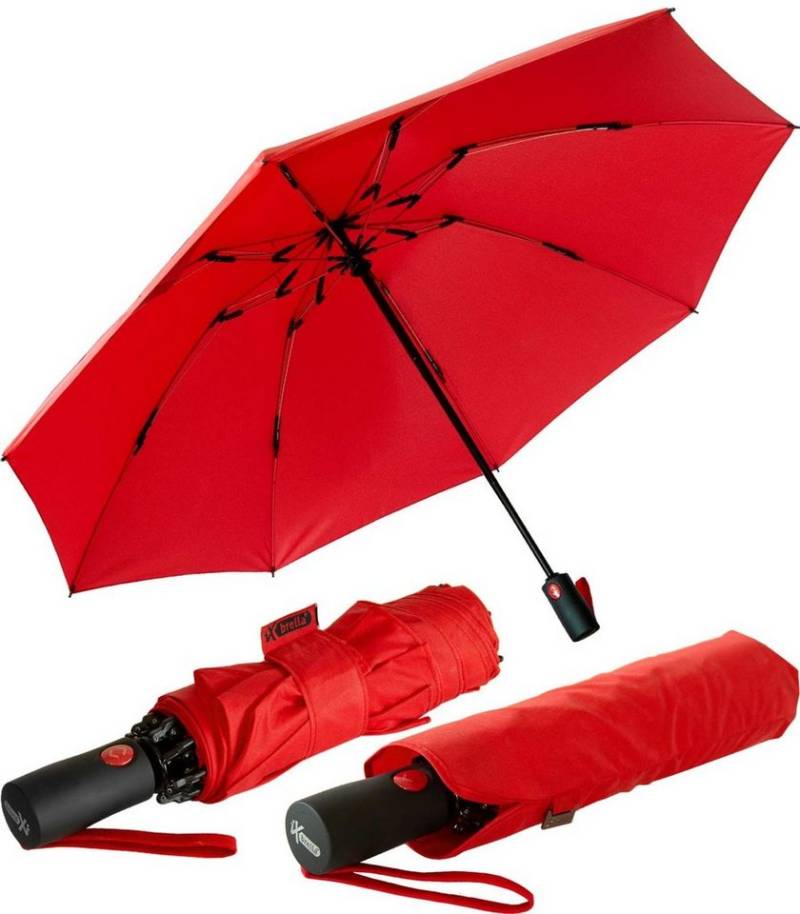 iX-brella Taschenregenschirm Reverse umgekehrt öffnender Fiberglas-Automatikschirm, mit bunten stabilen Speichen von iX-brella