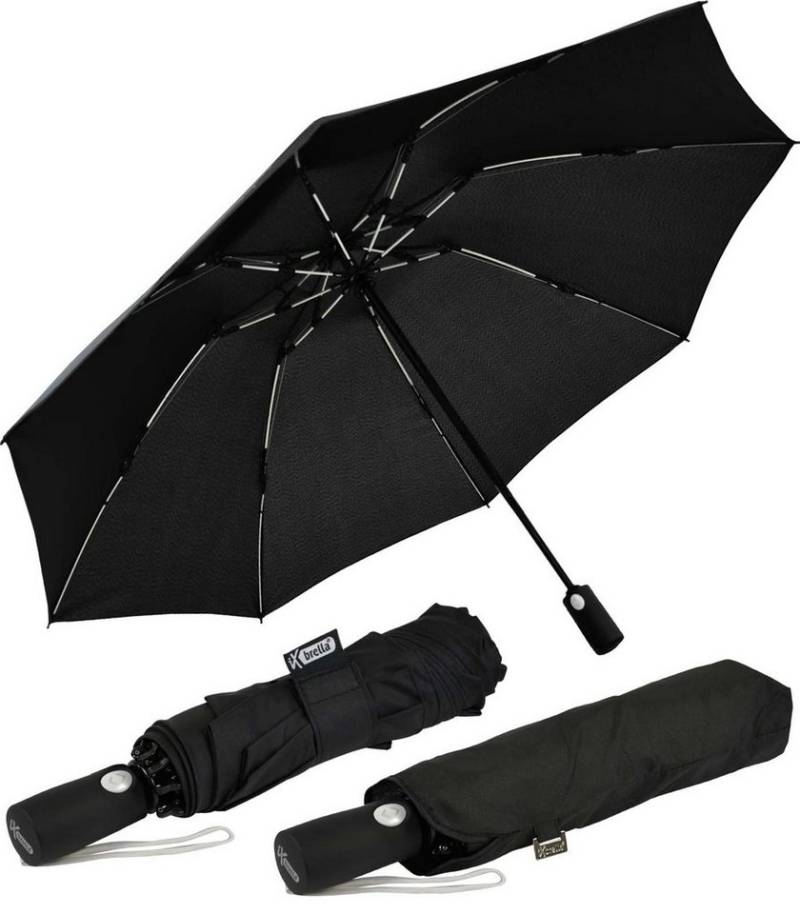 iX-brella Taschenregenschirm Reverse umgekehrt öffnender Fiberglas-Automatikschirm, mit bunten stabilen Speichen von iX-brella