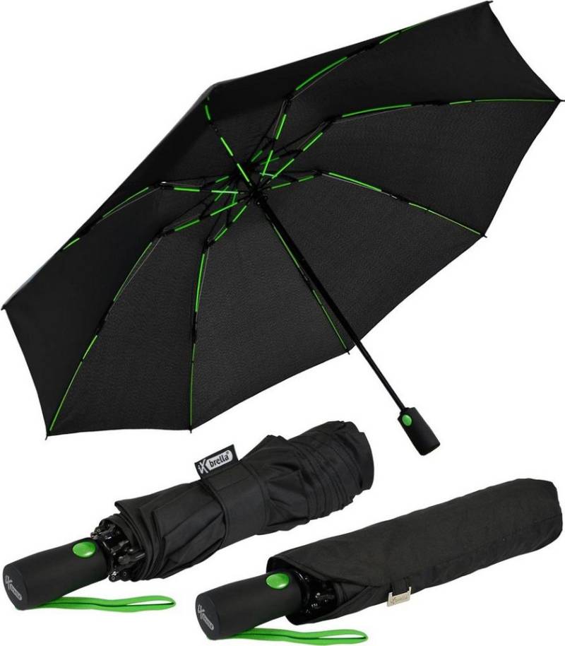iX-brella Taschenregenschirm Reverse umgekehrt öffnender Fiberglas-Automatikschirm, mit bunten stabilen Speichen von iX-brella