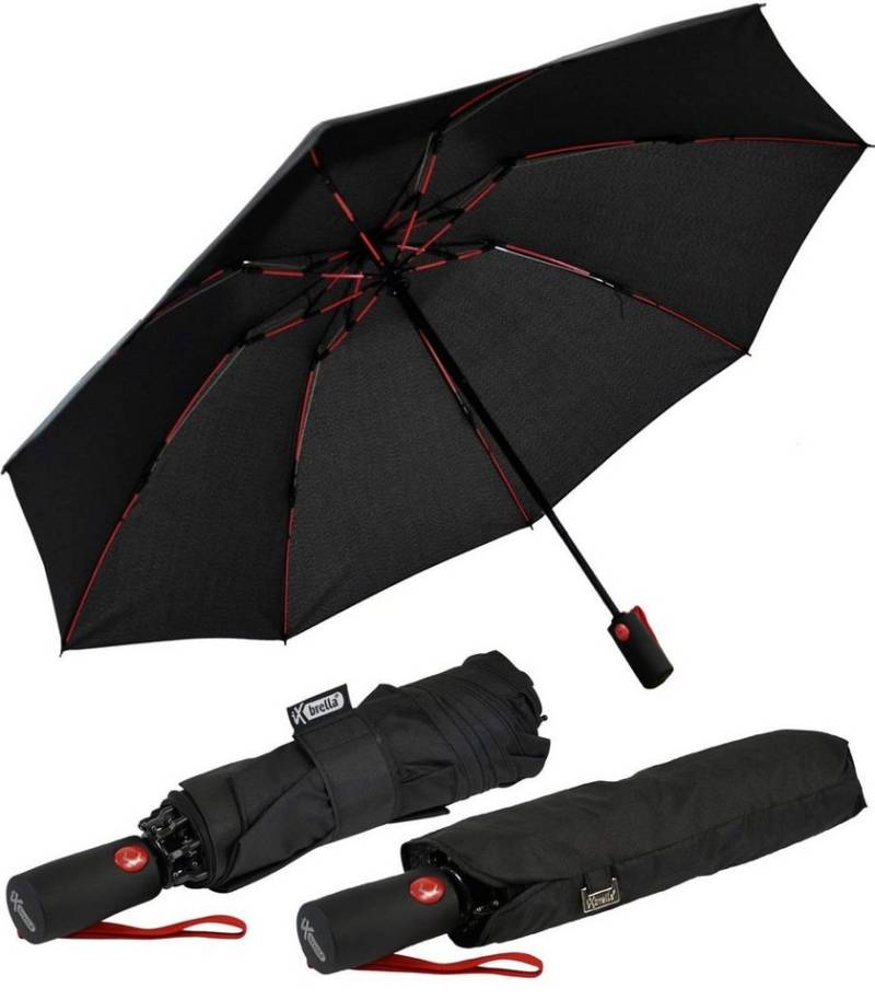 iX-brella Taschenregenschirm Reverse umgekehrt öffnender Fiberglas-Automatikschirm, mit bunten stabilen Speichen von iX-brella