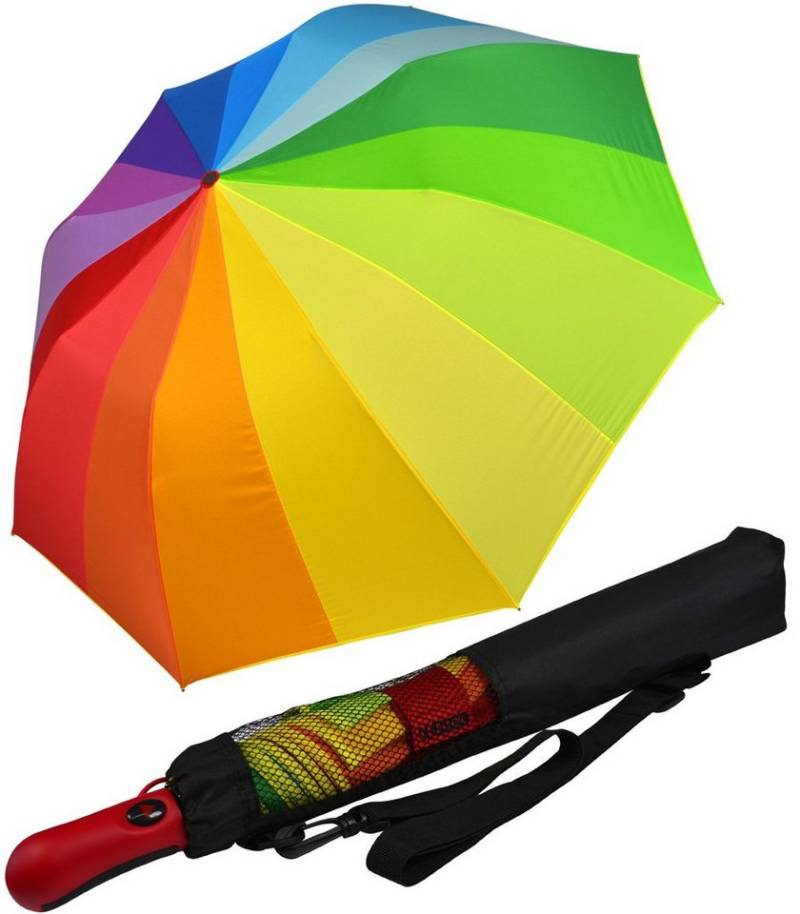 iX-brella Taschenregenschirm Trekking Golf-Taschenschirm XXL mit Umhängetasche, mit riesigem 124cm Dach-Durchmesser von iX-brella