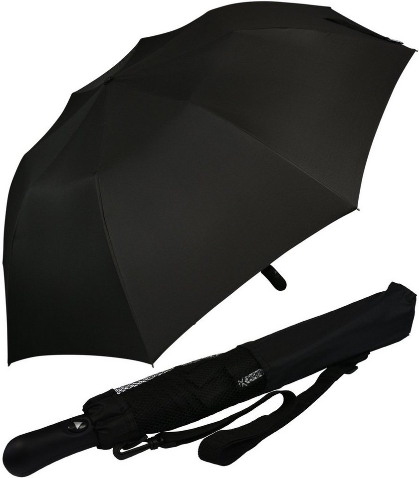 iX-brella Taschenregenschirm Trekking Golf-Taschenschirm XXL mit Umhängetasche, mit riesigem 124cm Dach-Durchmesser von iX-brella