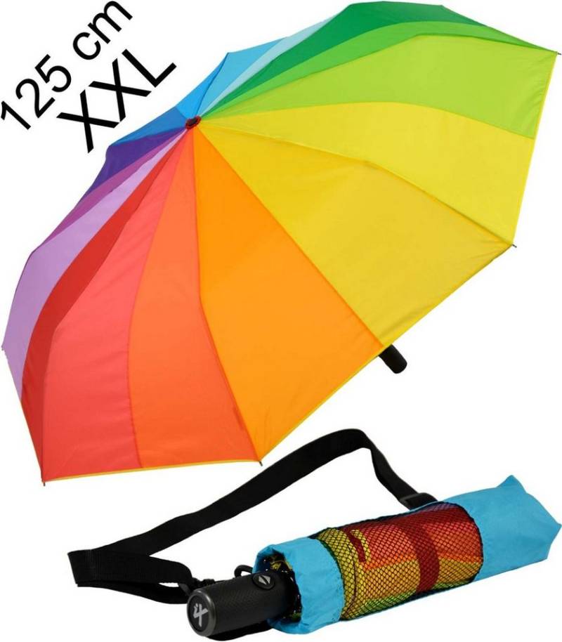 iX-brella Taschenregenschirm XXL Regenbogen Trekking-Schirm 16-Farben Automatik, riesig von iX-brella