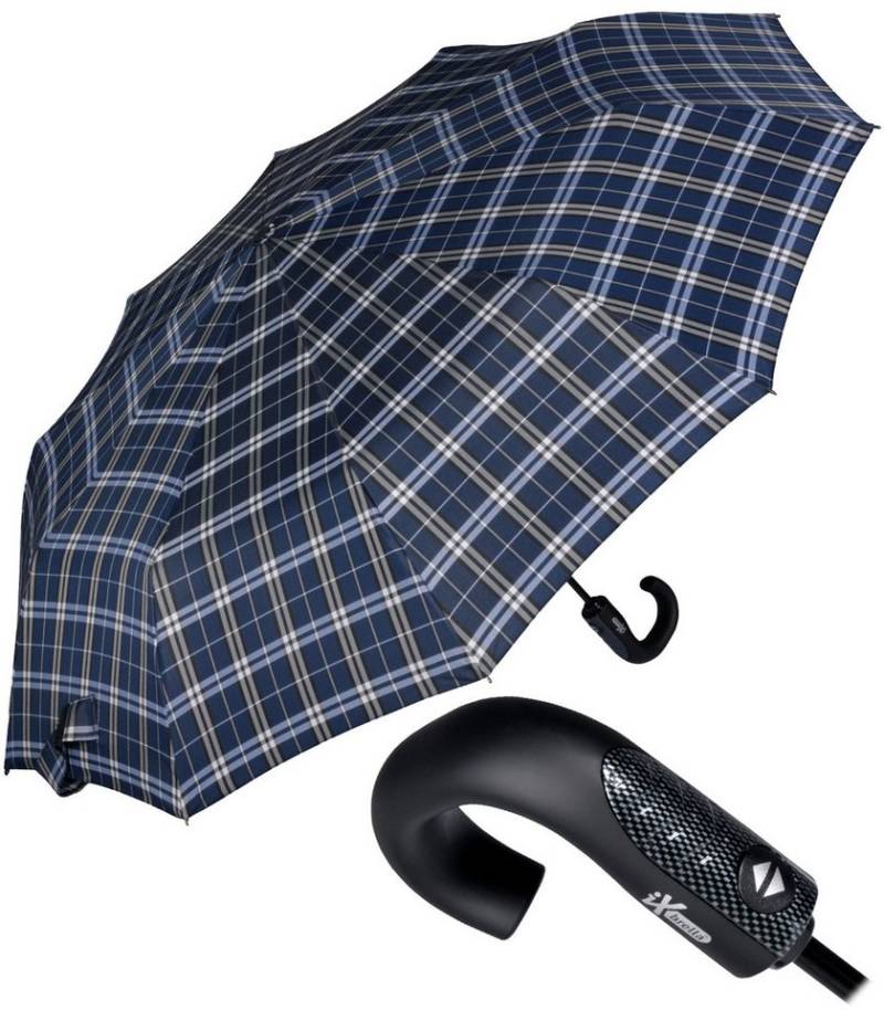 iX-brella Taschenregenschirm mit Auf-Zu-Automatik und 10 Streben, großer, stabiler Herrenschirm von iX-brella