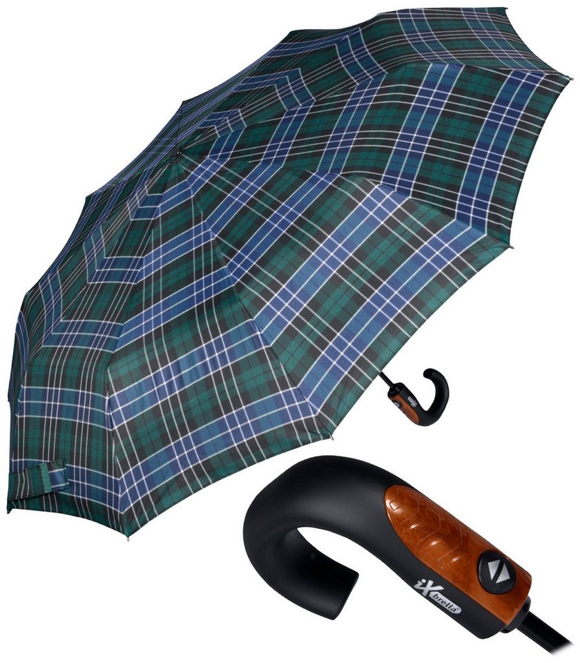 iX-brella Taschenregenschirm mit Auf-Zu-Automatik und 10 Streben, großer, stabiler Herrenschirm von iX-brella