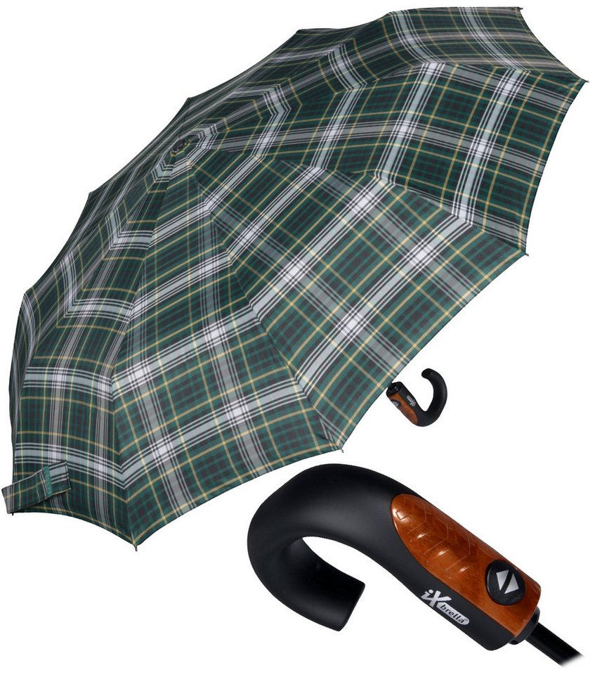 iX-brella Taschenregenschirm mit Auf-Zu-Automatik und 10 Streben, großer, stabiler Herrenschirm von iX-brella