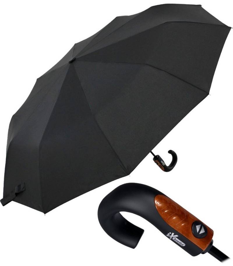 iX-brella Taschenregenschirm mit Auf-Zu-Automatik und 10 Streben, großer, stabiler Herrenschirm von iX-brella
