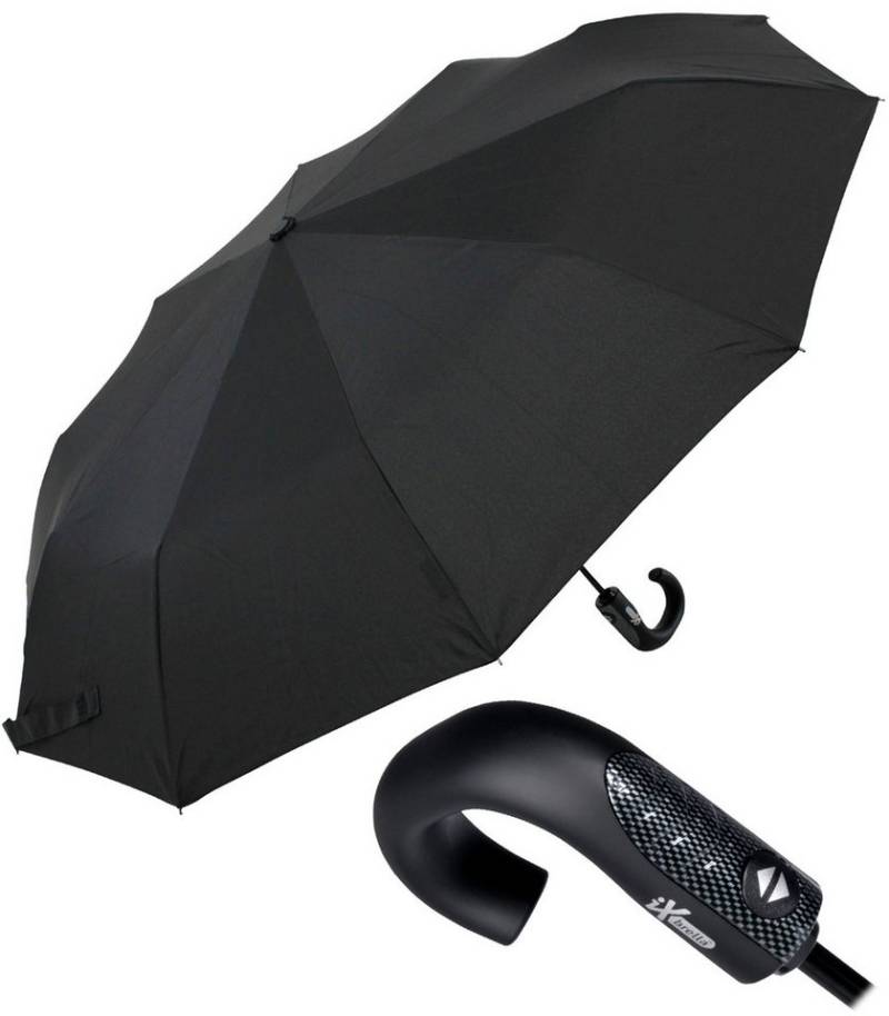 iX-brella Taschenregenschirm mit Auf-Zu-Automatik und 10 Streben, großer, stabiler Herrenschirm von iX-brella