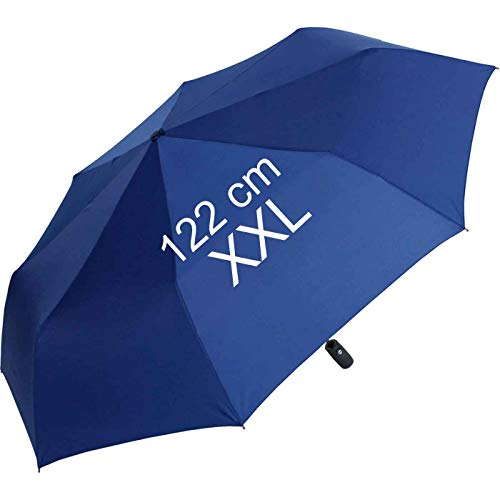 XXL Taschenschirm für Damen und Herren - Full Class- 122cm großes Dach mit Auf-Zu-Automatik - blau von iX-brella