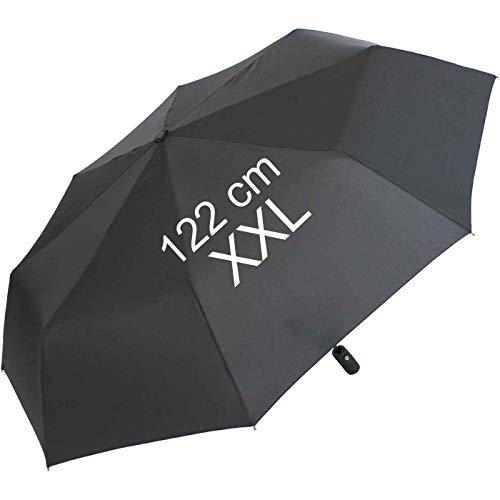 iX-brella XXL Taschenschirm für Damen und Herren - full class- 122cm großes Dach mit Auf-Zu-Automatik - schwarz von iX-brella