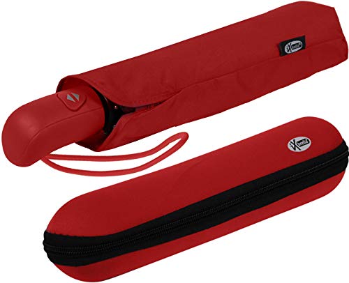 iX-brella first class – Regenschirm mit Etui - stabil groß sturmfest - dunkel-rot von iX-brella