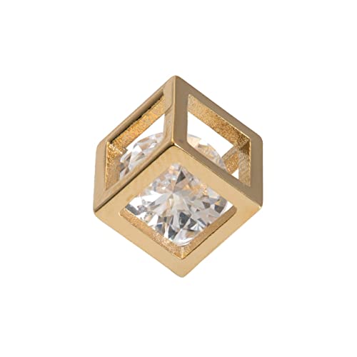 iXXXi Anhänger CHARM HOLLOW CUBE STONE gold von iXXXi Jewelry