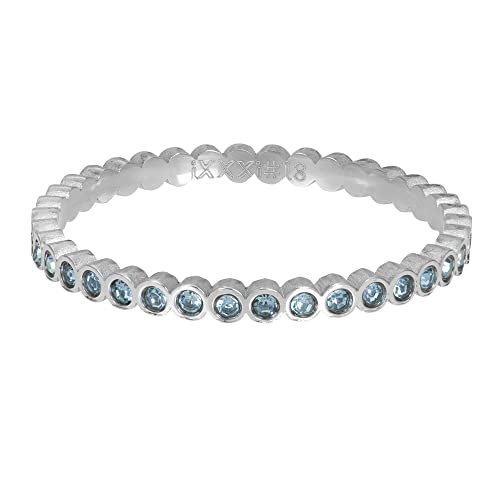 iXXXi Füllring SMALL CIRCLE STONE blue silber - 2 mm Größe 20 von iXXXi Jewelry