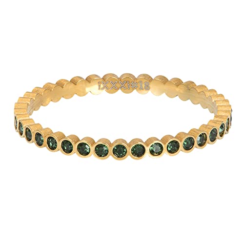 iXXXi Füllring SMALL CIRCLE STONE emerald gold - 2 mm Größe 20 von iXXXi Jewelry