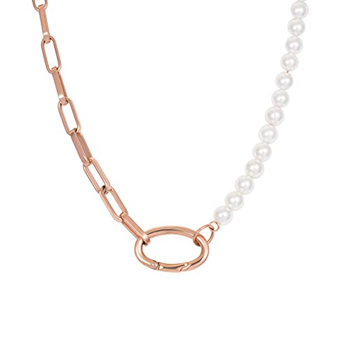 iXXXi Halskette SQUARE CHAIN PEARL rosé von iXXXi Jewelry