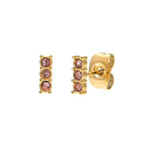 iXXXi Ohrstecker TRIPLE STONE PINK gold von iXXXi Jewelry