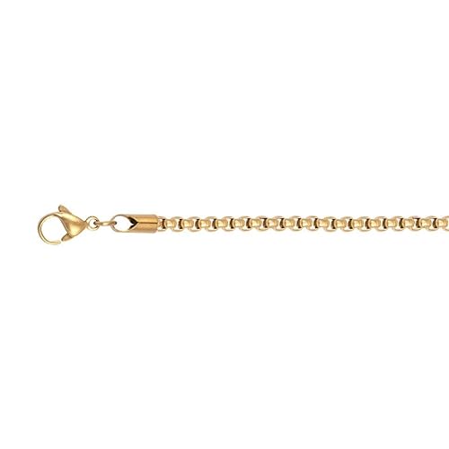 iXXXi Men Halskette Runde Verbindung Mattes Gold | 60cm von iXXXi