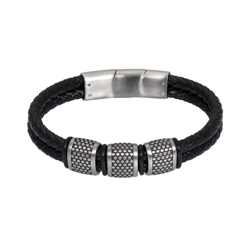 iXXXi Men Lederarmband Conrad mattes Silber | 19cm von iXXXi