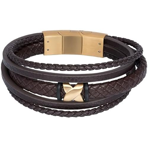 iXXXi Men Lederarmband Elias mattes Gold | 19cm von iXXXi