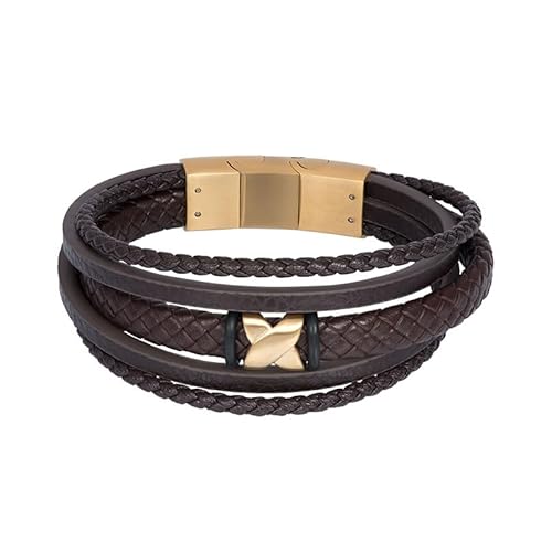 iXXXi Men Lederarmband Elias mattes Gold | 21cm von iXXXi