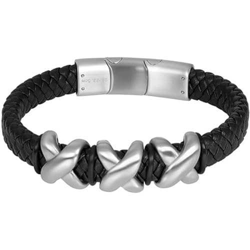 iXXXi Men Lederarmband Heaven mattes Silber | 19cm von iXXXi