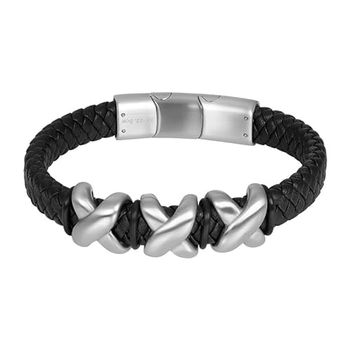 iXXXi Men Lederarmband Heaven mattes Silber | 21cm von iXXXi