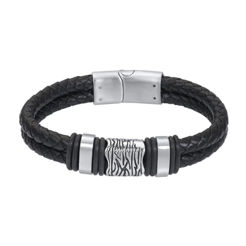 iXXXi Men Lederarmband James mattes Silber | 19cm von iXXXi