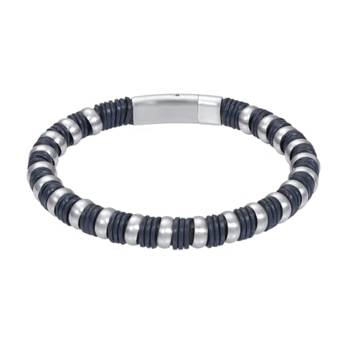 iXXXi Men Lederarmband Logan mattes Silber | 19cm von iXXXi