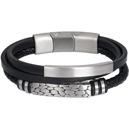 iXXXi Men Lederarmband Vicente Zilver Mat | 19cm von iXXXi