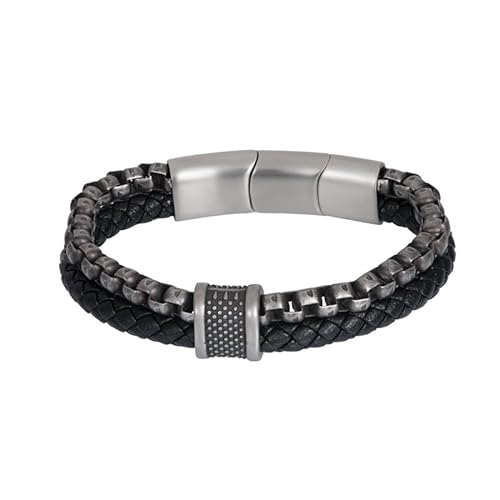 iXXXi Men Edelstahl Herren Armband Diego Silber Matt | 19cm, Small, Edelstahl, Kein Edelstein von iXXXi