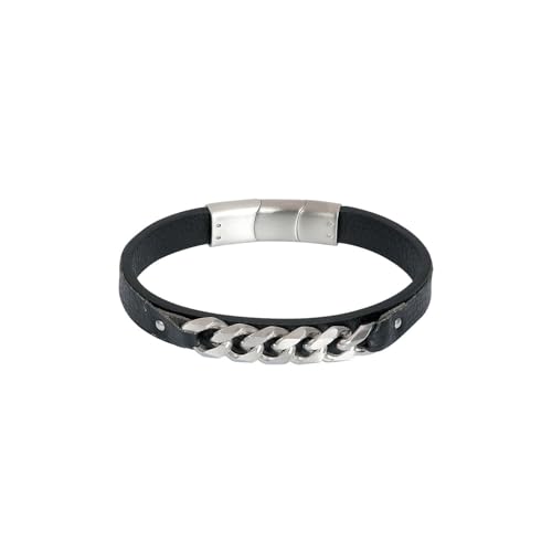 iXXXi Men Lederarmband Eirwen mattes Silber | 19cm von iXXXi