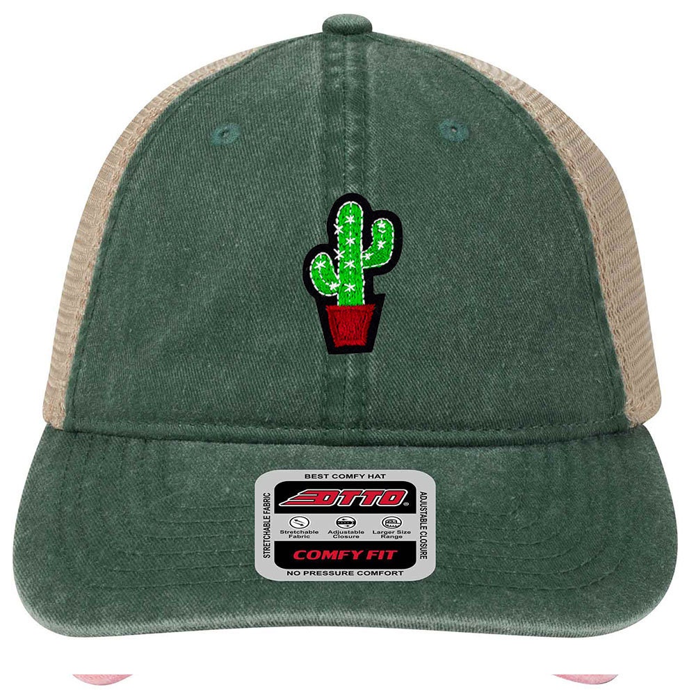 Dinosaurier Kaktus Oder Diamant Bestickt Patch Comfy Fit 6 Panel Low Profile Mesh Zurück Trucker Hut - Für Männer Und Frauen von iZZYZXShop