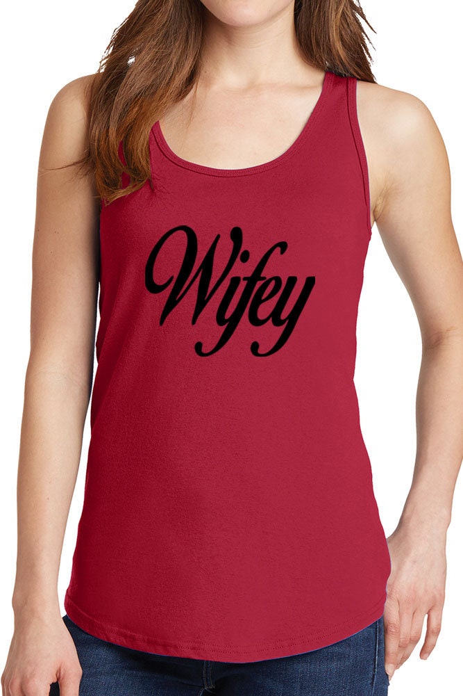 Women Es Wifey Mit Cursive Core Cotton Tank Tops-xs~4xl von iZZYZXShop