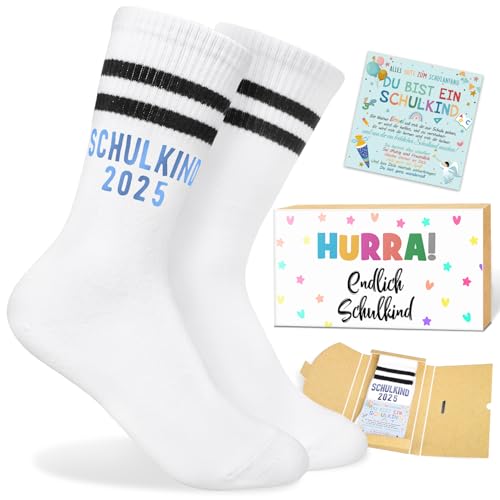 iZoeL Einschulung Geschenk Socken Jungen Mädchen Geschenk 2025 Schulkind Socken Schultüte Füllung Geschenk Schulanfang Geschenk von iZoeL